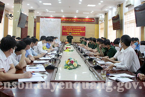Hội nghị giao nhiệm vụ diễn tập khu vực phòng thủ huyện Yên Sơn năm 2022