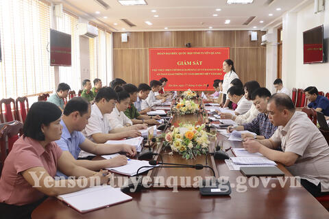 Đoàn đại biểu Quốc hội tỉnh Tuyên Quang giám sát thực hiện chính sách, pháp luật trong việc bảo đảm trật tự, an toàn giao thông trên địa bàn huyện Yên Sơn